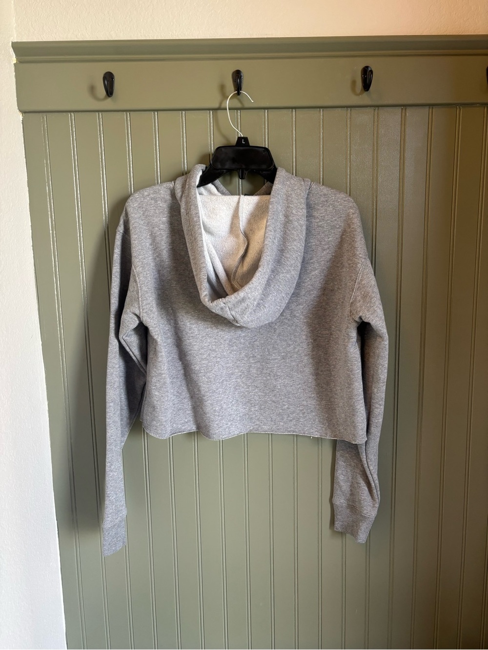 Gray Cropped Hoodie Sweatshirt - Picture 2 of 2